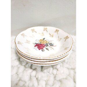 Wood & Sons Dessert Bowls Set of 4 Charmaine Pattern 22 Kt. Gold